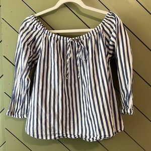 Blue and White Stripped Top